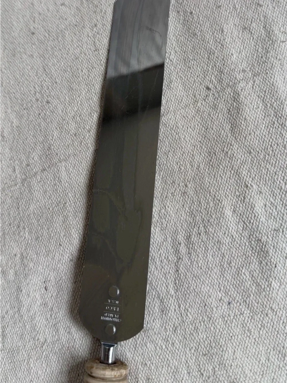 Vintage EKCO Icing Spreader Spatula Turned Wood Handle Chromium Plated USA 1950s